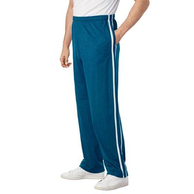 Men's Big & Tall Striped Lightweight Sweatpants by KingSize in Heather Teal (Size 7XL)