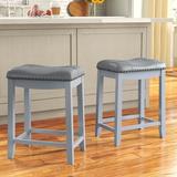 Lark Manor™ Arehart Counter & Bar Stool Wood in Gray | 24 H x 18.13 W x 13 D in | Wayfair BB90642C36A64C4C8AA8AA394FF76F29