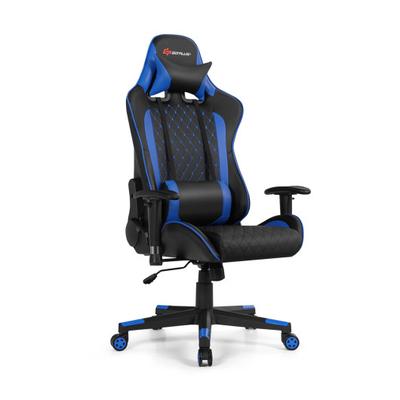 Costway Massage Gaming Chair with Lumbar Support a...