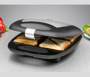 Rommelsbacher ST 1410 Sandwich-Toaster 1400 W Schwarz, Silber Image