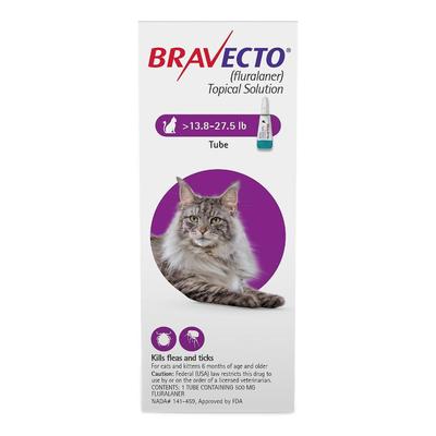 Bravecto Spot On For Large Cats 13.8 Lbs - 27.5 Lbs (Purple) 1 Pack