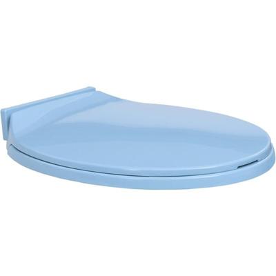 Toilettensitz mit Absenkautomatik Blau Oval Vidaxl