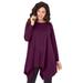 Plus Size Women's Handkerchief Hem Ultimate Tunic by Roaman's in Dark Berry (Size S) Long Shirt