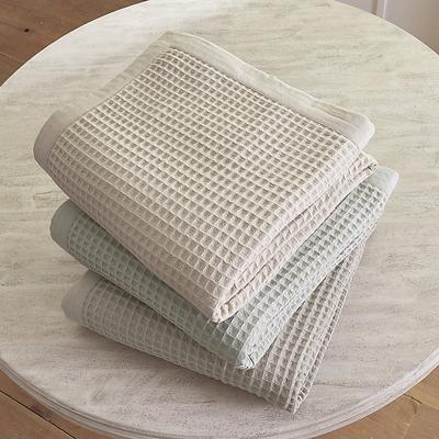 Stowe Waffle Blanket - Natural, Queen - Ballard Designs