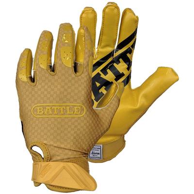 Battle Sports Triple Threat Adult Receiver Gloves Gold