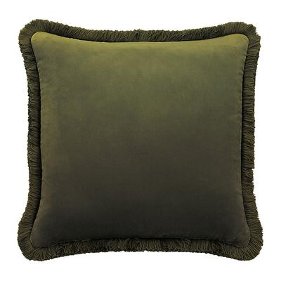 Fringed Signature Velvet Pillow - Terra Cotta 12" x 20" - Ballard Designs