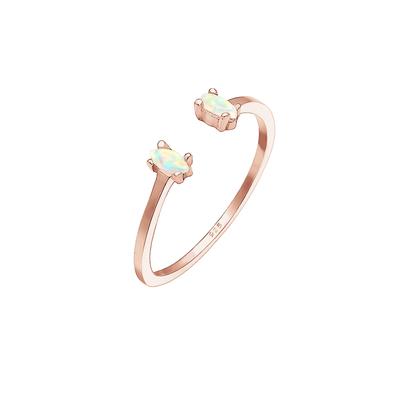 Elli - Oval Geo Opal Offen Verstellbar 925 Silber Beau Ringe 1 ct Damen