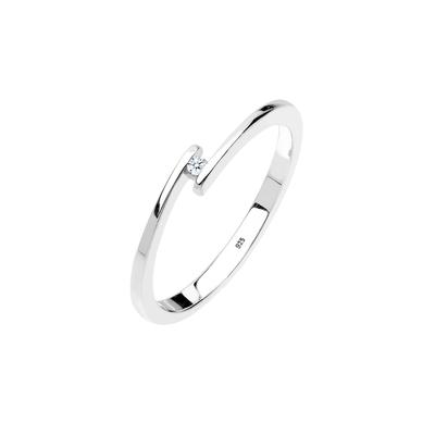 Elli DIAMONDS - Verlobungsring Solitär Diamant 0.015 ct.925 Silber Ringe 1 ct Damen