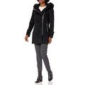 Calvin Klein Women's Zip Front Wool with Faux Fur Hood Coat, Blk, S