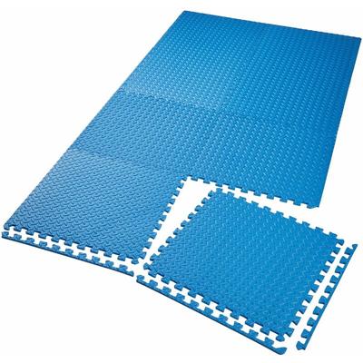 Bodenschutzmatte 8-tlg. - Puzzlematte, Gymnastikmatte, Fitnessmatte - blau - blau