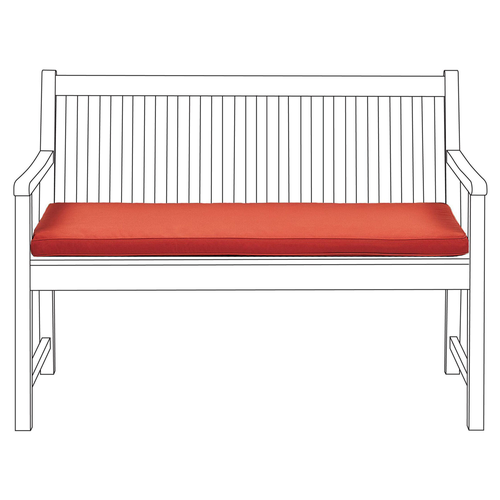 Auflage für Gartenbank 120 cm Rot Polyester mit Befestigungsbändern und Reißverschluss Gartenausstattung Sitzkissen