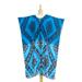 Thai Diamonds,'Peacock Blue Diamond Print Batik Caftan Dress'