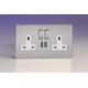 Varilight XDS5U2SWS 13A Socket 2G With USB White Brushed Steel