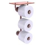 Charlton Home® Marchmont Wall Mount Toilet Paper Holder w/ Wood Shelf Metal in Brown | 15.6 H x 7.8 W x 8.5 D in | Wayfair