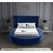 Red Barrel Studio® Linford Tufted Upholstered Low Profile Storage Platform Bed Upholstered/Velvet in Blue, Size 55.0 H x 87.0 W x 78.75 D in Wayfair