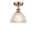 Dovecove Constantine 1 - Light 8" Semi Flush Mount Glass, Crystal in Gray | 10 H x 8 W x 8 D in | Wayfair BCA1B158AC984B6FA2BBCC989C4DB2C0