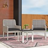 Sol 72 Outdoor™ Mckinnon Rattan 2 Seating Group w/ Cushions Synthetic Wicker/All - Weather Wicker/Wicker/Rattan in Black | Wayfair