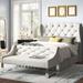 Kelly Clarkson Home Tyne Wingback Headboard w/ Matching Bench Set Upholstered/Polyester in Gray | 60 H x 69 W x 6 D in | Wayfair