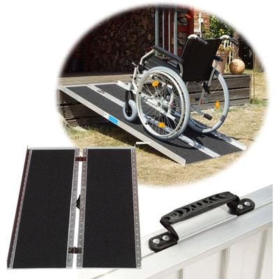 Trutzholm Rollstuhlrampe klappbar 213 cm Traglast 272 kg Alu grau schwarz beschichtet Auffahrrampe Image