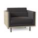 Armchair - Maria Yee Maxwell 36.25" Wide Armchair Wood/Fabric in Gray/White/Brown | 32.25 H x 36.25 W x 32.5 D in | Wayfair 265-109120119F65F/FR08