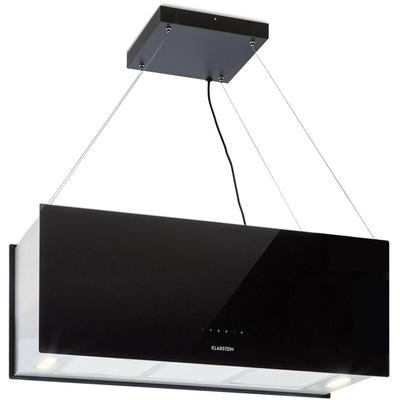 Klarstein - Kronleuchter XL Inselabzugshaube 90cm Umluft 590m³/h LED Touch schwarz - Schwarz