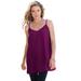 Plus Size Women's V-Neck Cami by Roaman's in Dark Berry (Size 32 W) Top