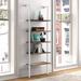 Mercury Row® Bontang 72" H x 24" W Steel Ladder Bookcase in White/Brown | 72 H x 24 W x 12 D in | Wayfair 83C9B1F4641E4AC28EC7EBC695A27B95