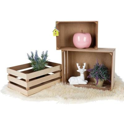Buri - Dekokisten-Set 3-teilig Holzkisten Holzbox Obstkisten Beistelltisch Aufbewahrung