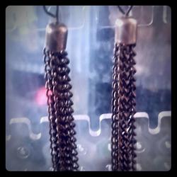 Urban Outfitters Jewelry | Black And Gold Dangle Chain Earrings | Color: Black/Gold | Size: Os