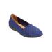 Extra Wide Width Women's The Bethany Slip On Flat by Comfortview in Navy Solid (Size 10 WW)