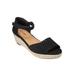 Extra Wide Width Women's The Charlie Espadrille by Comfortview in Black (Size 9 WW)