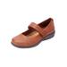 Extra Wide Width Women's The Carla Mary Jane Flat by Comfortview in Brown (Size 11 WW)