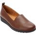 Wide Width Women's The June Slip On Flat by Comfortview in Cognac (Size 8 W)