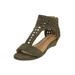 Extra Wide Width Women's The Harper Sandal by Comfortview in Dark Olive (Size 10 WW)