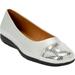 Extra Wide Width Women's The Fay Slip On Flat by Comfortview in Silver (Size 8 1/2 WW)