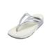 Extra Wide Width Women's The Sporty Slip On Thong Sandal by Comfortview in Silver (Size 12 WW)