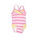One Piece Swimsuit: Pink Print Sporting & Activewear - Kids Girl's Size Small