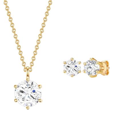 Rafaela Donata Schmuckset Gelbvergoldet mit Kristallen von Swarovski® 13,7 mm Damen