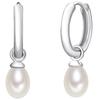 Valero Pearls Creolen Rosévergoldet Süßwasser-Zuchtperlen weiß 26,2 mm Damen