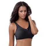Plus Size Women's Cotton Back-Close Wireless Bra by Comfort Choice in Black (Size 50 C)
