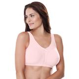 Plus Size Women's Cotton Back-Close Wireless Bra by Comfort Choice in Shell Pink (Size 50 B)