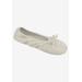 Women's Stretch Satin Ballerina Slippers by MUK LUKS in Ivory (Size SMALL)