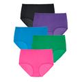 Plus Size Women's Cotton Brief 5-Pack by Comfort Choice in Bright Pack (Size 8) Underwear