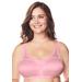 Plus Size Women's Satin Wireless Comfort Bra by Comfort Choice in Rose Quartz (Size 40 G)