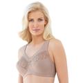 Plus Size Women's Magic Lift® Embroidered Wireless Bra by Glamorise in Taupe (Size 48 H)