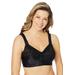 Plus Size Women's Easy Enhancer Front Close Wireless Posture Bra by Comfort Choice in Black (Size 52 C)