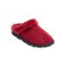 Wide Width Women's The Andy Fur Clog Slipper by Comfortview in Deep Claret (Size L W)