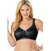 Plus Size Women's Jacquard Wireless Bra by Comfort Choice in Black (Size 42 C)