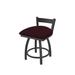 Holland Bar Stool Catalina 18" Low Back Vanity Stool Faux Leather/Upholstered/Leather in Gray/Black/Brown | 28 H x 17 W x 17 D in | Wayfair
