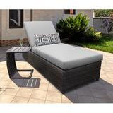 River Brook Patio Reclining Chaise Lounge w/ Cushion and Table in Brown kathy ireland Homes & Gardens by TK Classics | Wayfair RIVER-W-1X-ST-GREY